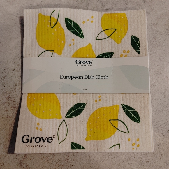 NWT Grove Collaborative Lemon Swedish dish towel set of 2 - Picture 3 of 7